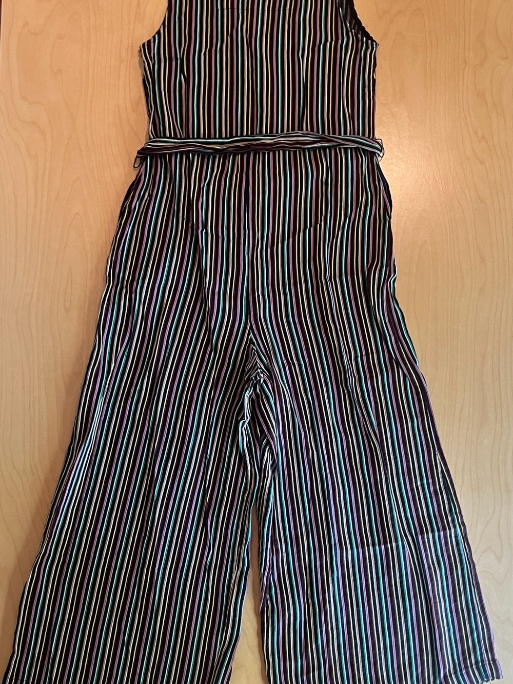 Ace & Jig Black Multicolor Striped Sleeveless Tie-Waist Jumpsuit - Picture 4 of 4